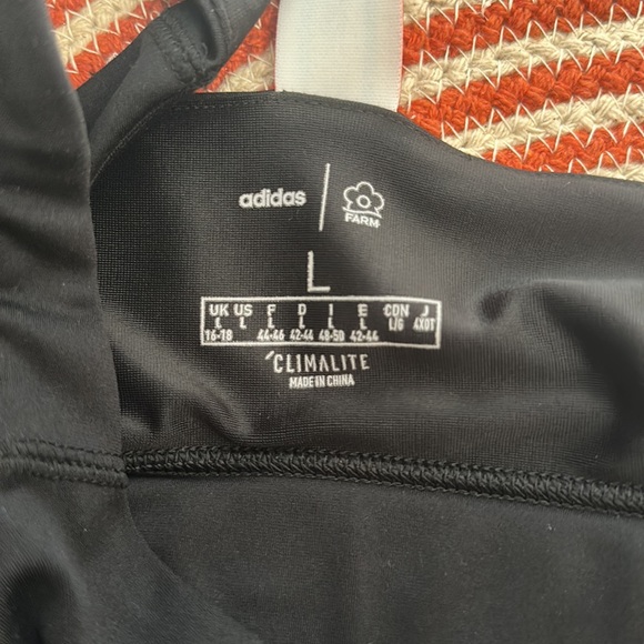 Adidas x Farm Rio Brilliant Basics Climalite Sport Racerback Stripe Bra Crop - Picture 4 of 5